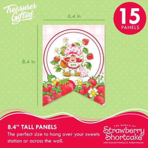 Treasures Gifted Strawberry Shortcake banner close-up shows vibrant artwork