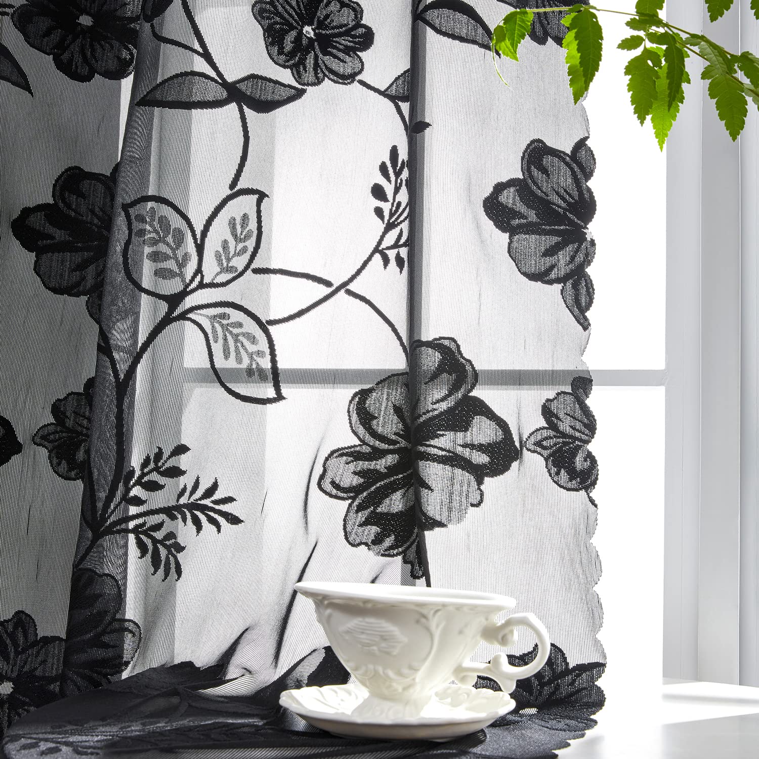 Treatmentex vintage floral embroidery enhances texture and charm