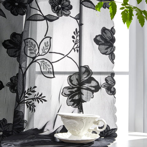 Treatmentex vintage floral embroidery enhances texture and charm