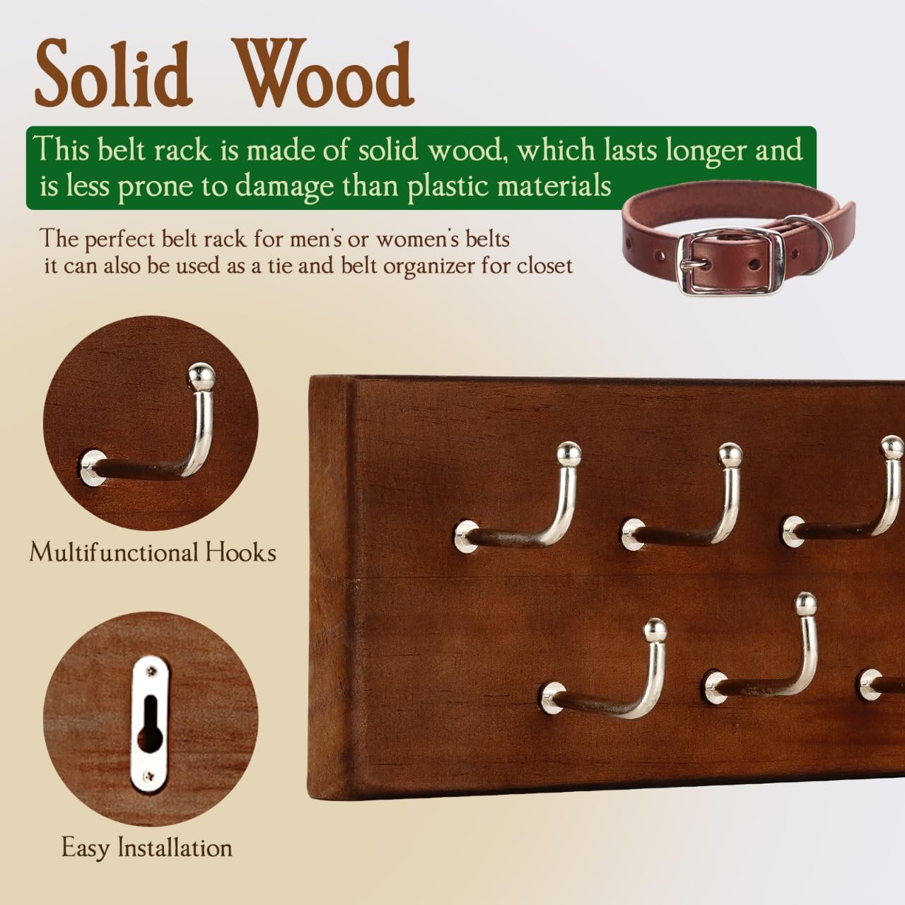 TreeHouse London versatile rack stores ties and scarves beside belts