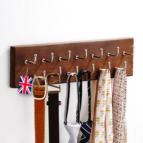 TreeHouse London belt organizer wall-mount walnut holds belts for easy access