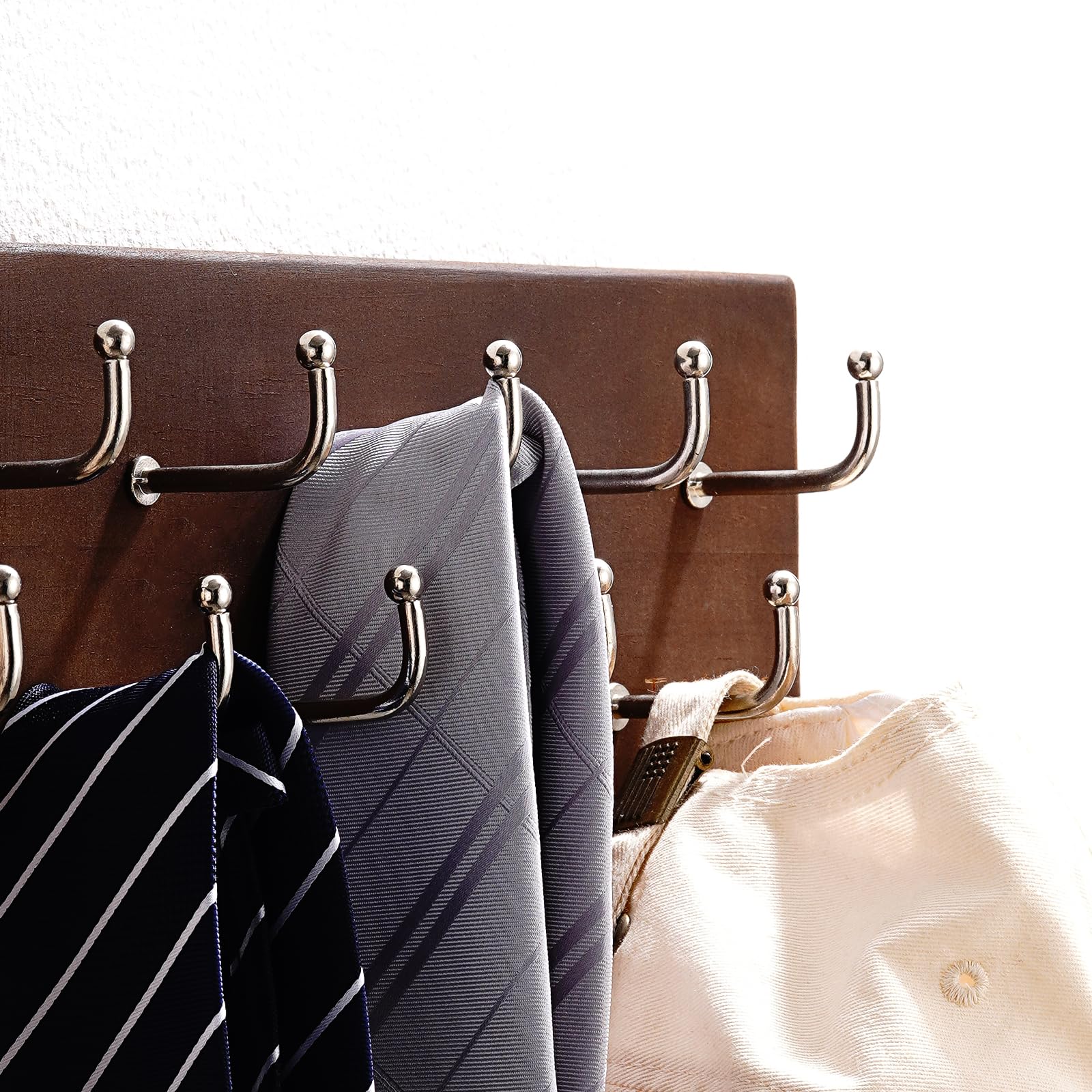 TreeHouse London wooden plank shelf highlighting walnut finish in a tidy closet