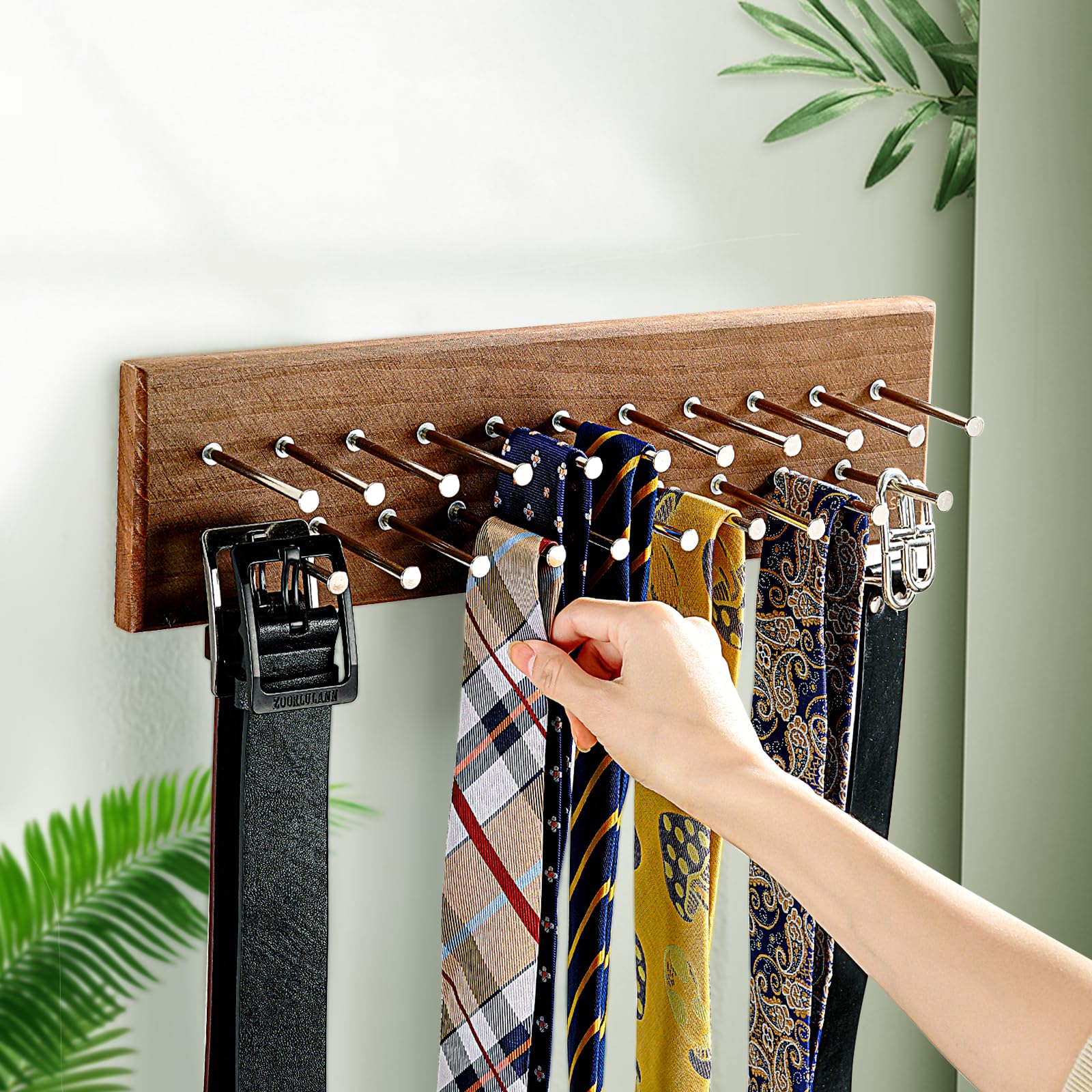 TreeHouse London heavy-duty rack safely holds multiple ties without slipping.