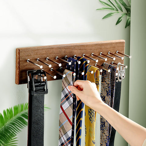 TreeHouse London heavy-duty rack safely holds multiple ties without slipping.