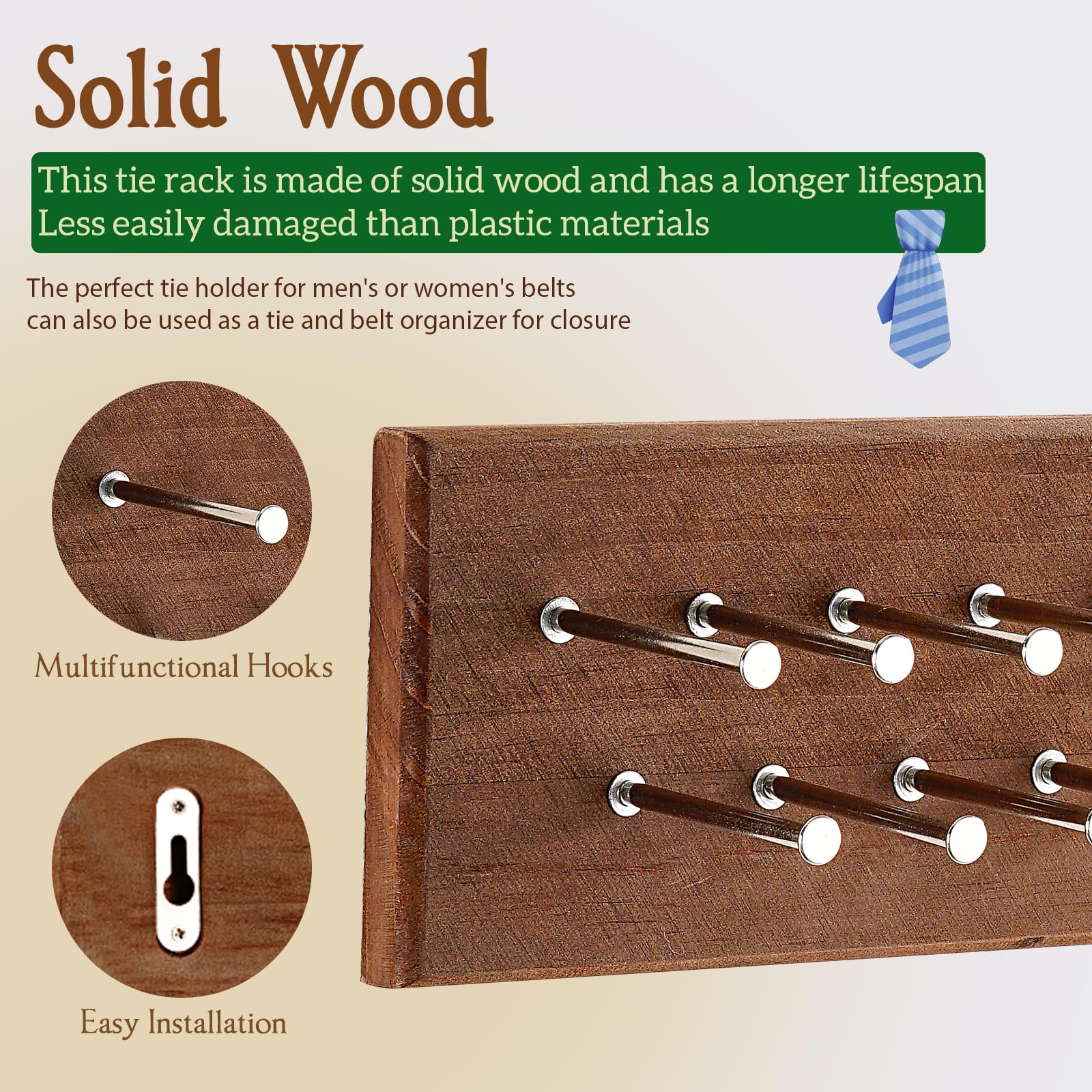 TreeHouse London walnut finish adds elegant touch to closet while organizing ties.