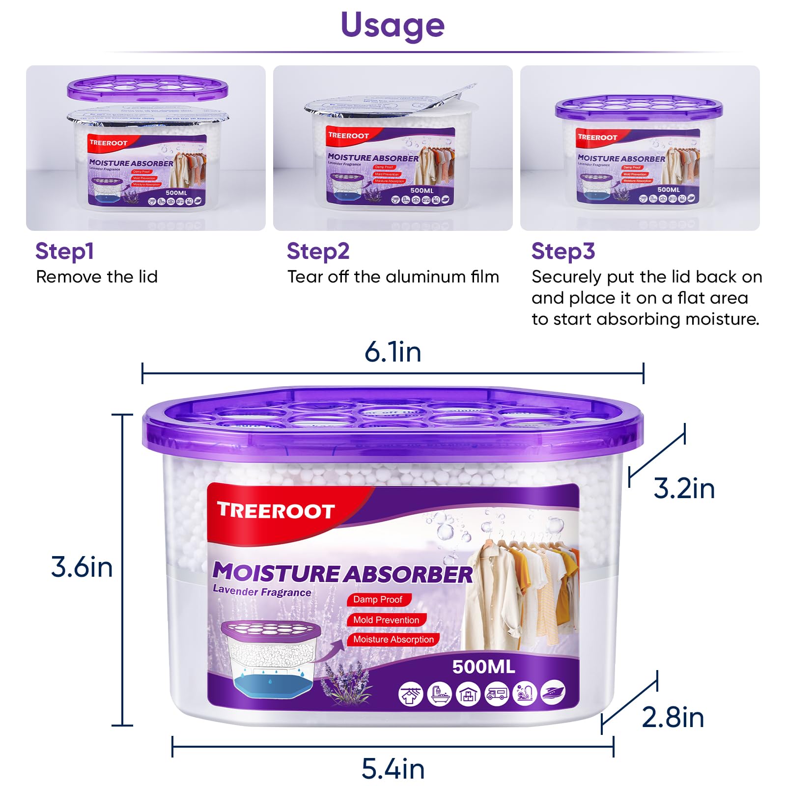 Treeroot car interior moisture absorber helps reduce dampness and odors.