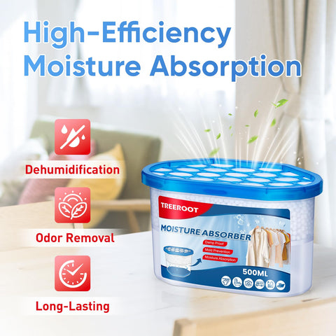 Treeroot wardrobe moisture absorber preserves clothing by reducing dampness