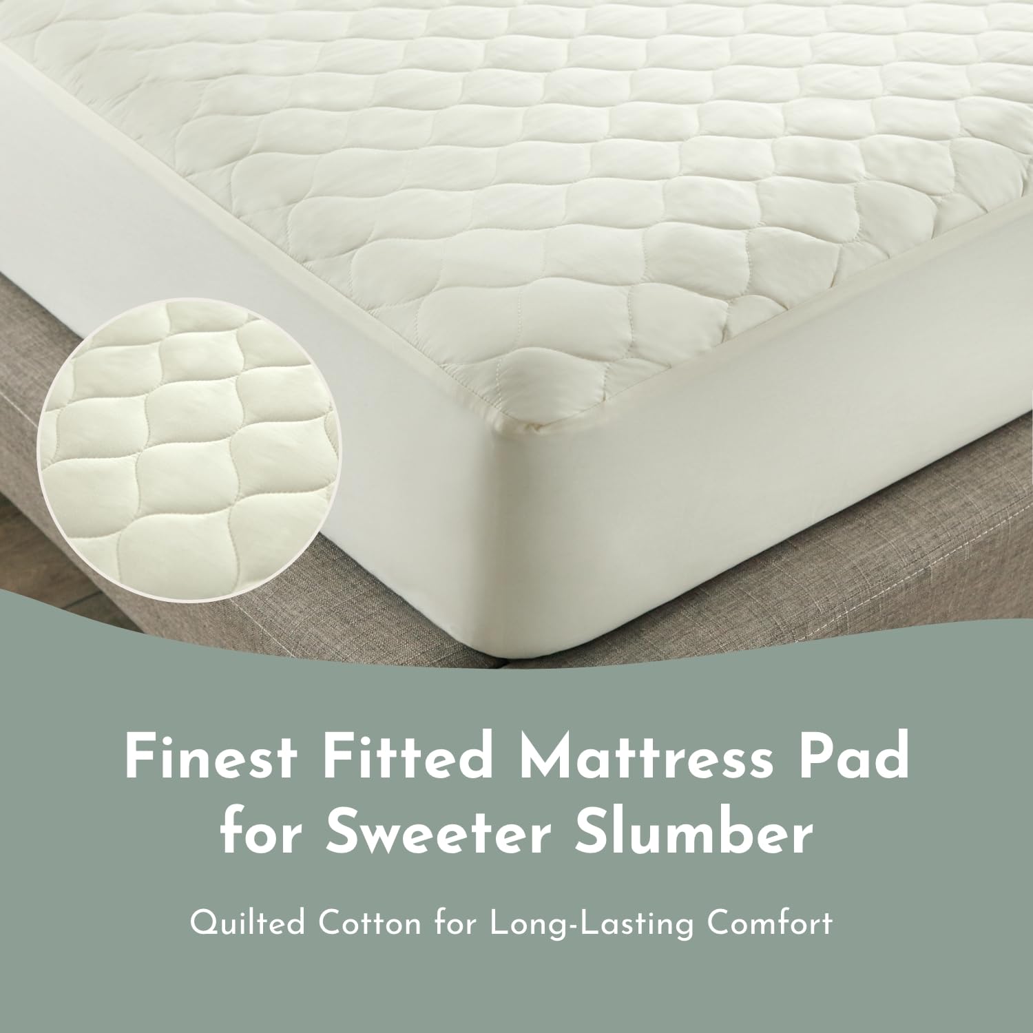 Treescend breathable quilted cover promotes airflow for cooler sleep