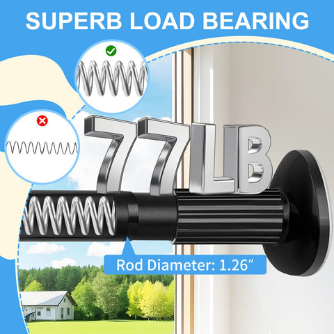 Treije tension rod installed without drilling, preserving walls and renters-friendly.
