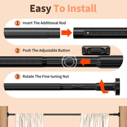 Treije tension rod easy adjustment control for tool-free setup