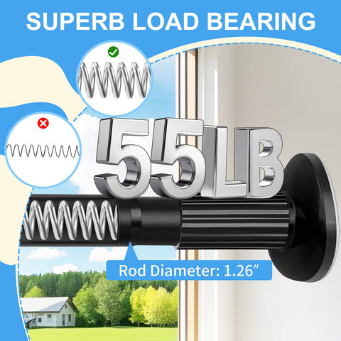 Treije tension rod no-drill installation preserves walls for renters.