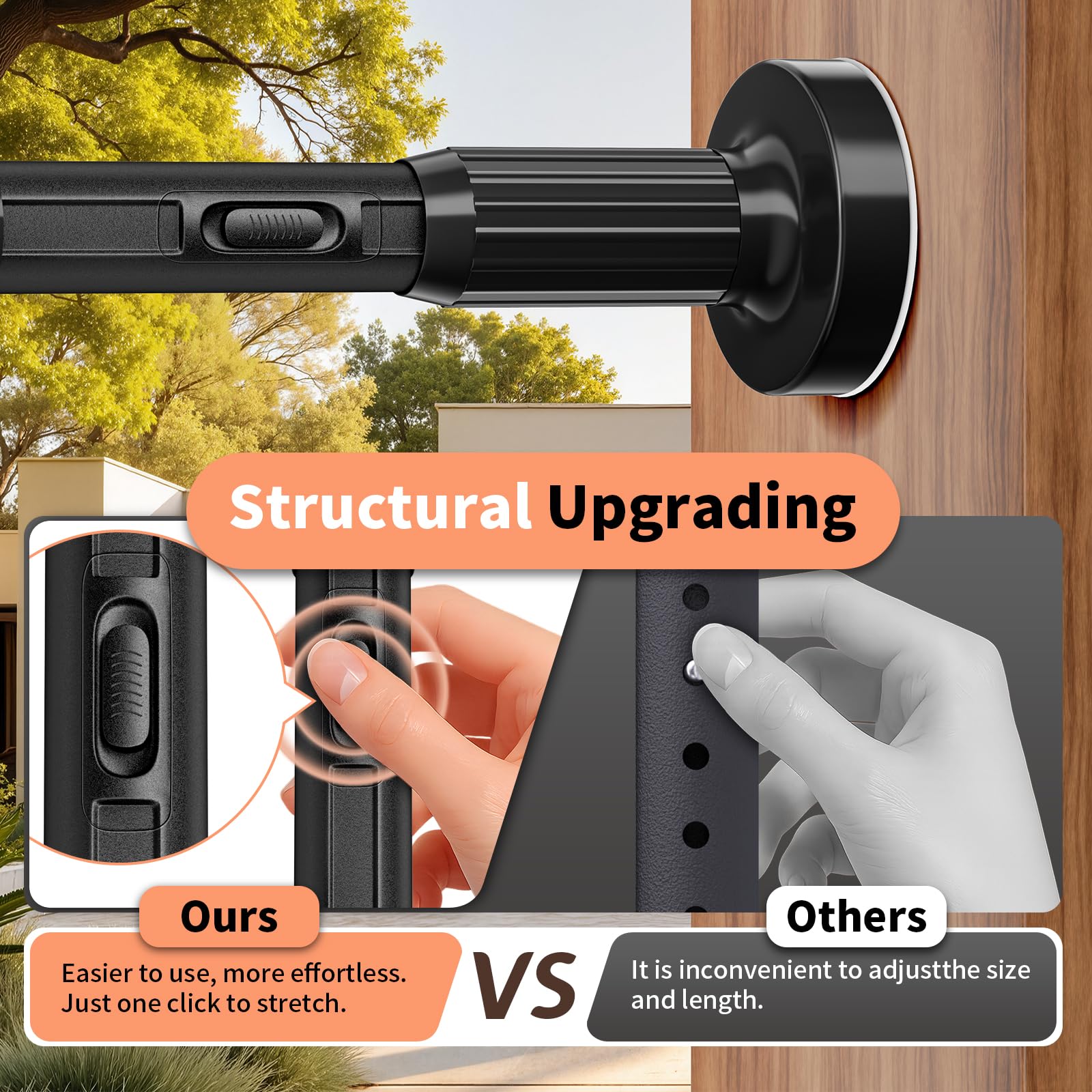 Treije tension rod no-drill installation for renter-friendly setup