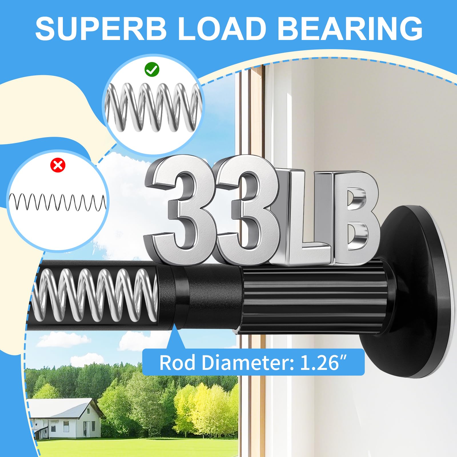 Treije tension rod no drill installation demonstrates renter friendly setup