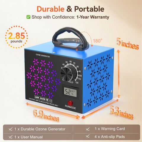 Trekkinglamb ozone generator blue housing complements modern interiors.