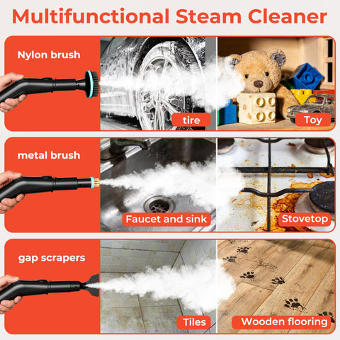 Trelyna Steam Cleaner heat-resistant gloves included for safe handling.