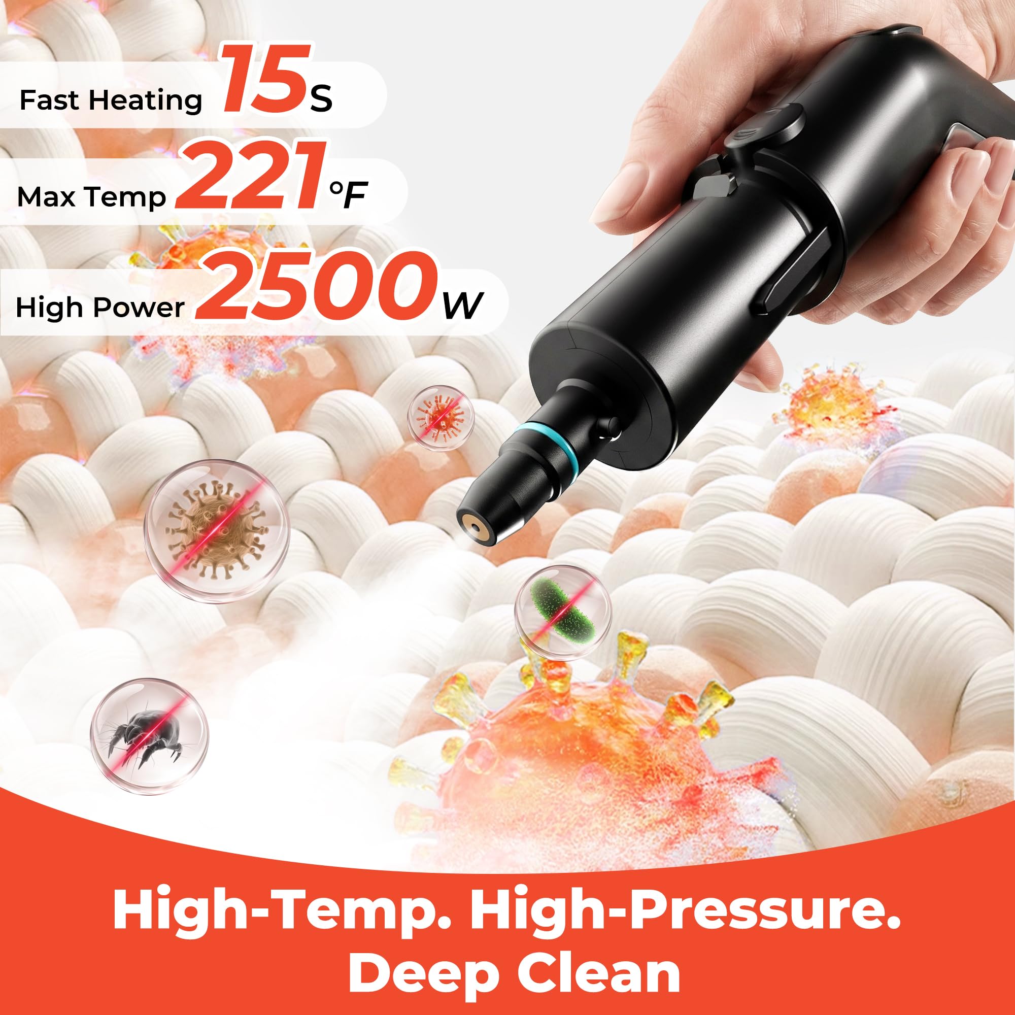 Trelyna Steam Cleaner high-pressure nozzle ready to tackle tough grease.