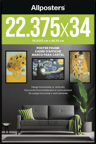 Trends International Allposters frame front view in black for a clean gallery display.