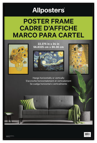 Trends International Allposters frame with adjustable tabs offers vertical or horizontal hanging.