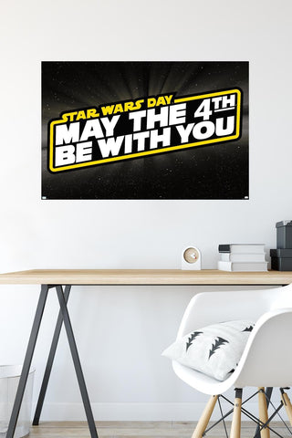 Trends International Star Wars May the 4th logo wall poster made in the USA for quality display.