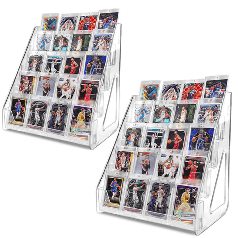TrendTrust 5-tier vertical display stand holds graded cards upright.