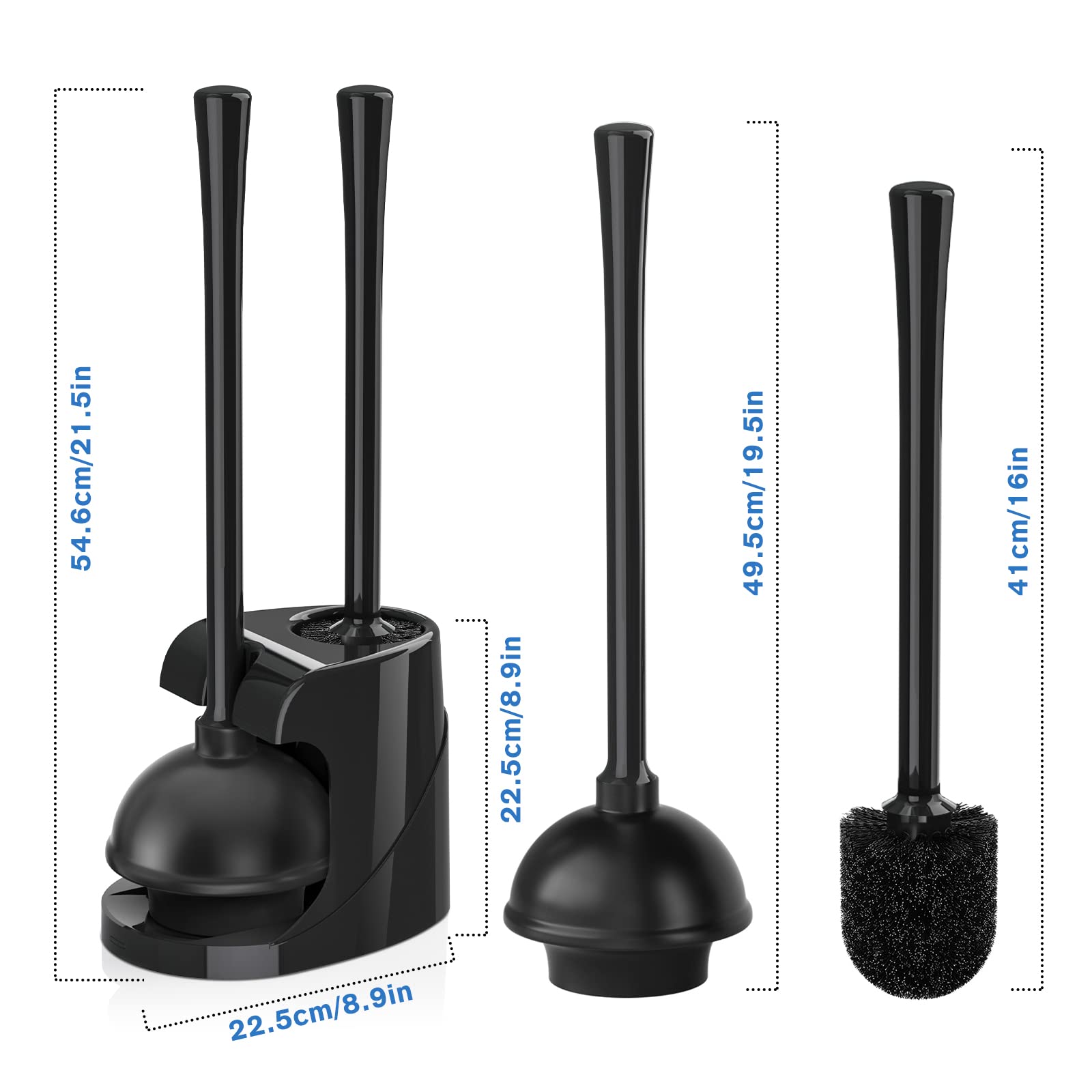 TRENTI space-saving 2-in-1 cleaning set in a compact bathroom