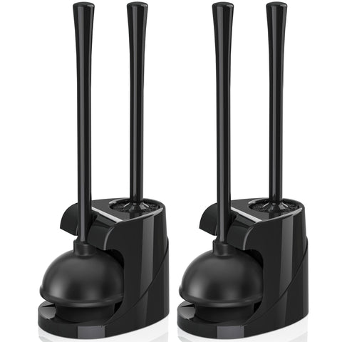 TRENTI toilet plunger and bowl brush set with ventilated holder in a modern bathroom