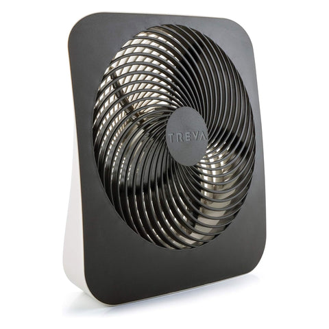 Treva 10-inch fan with handle for easy transport and personal cooling.