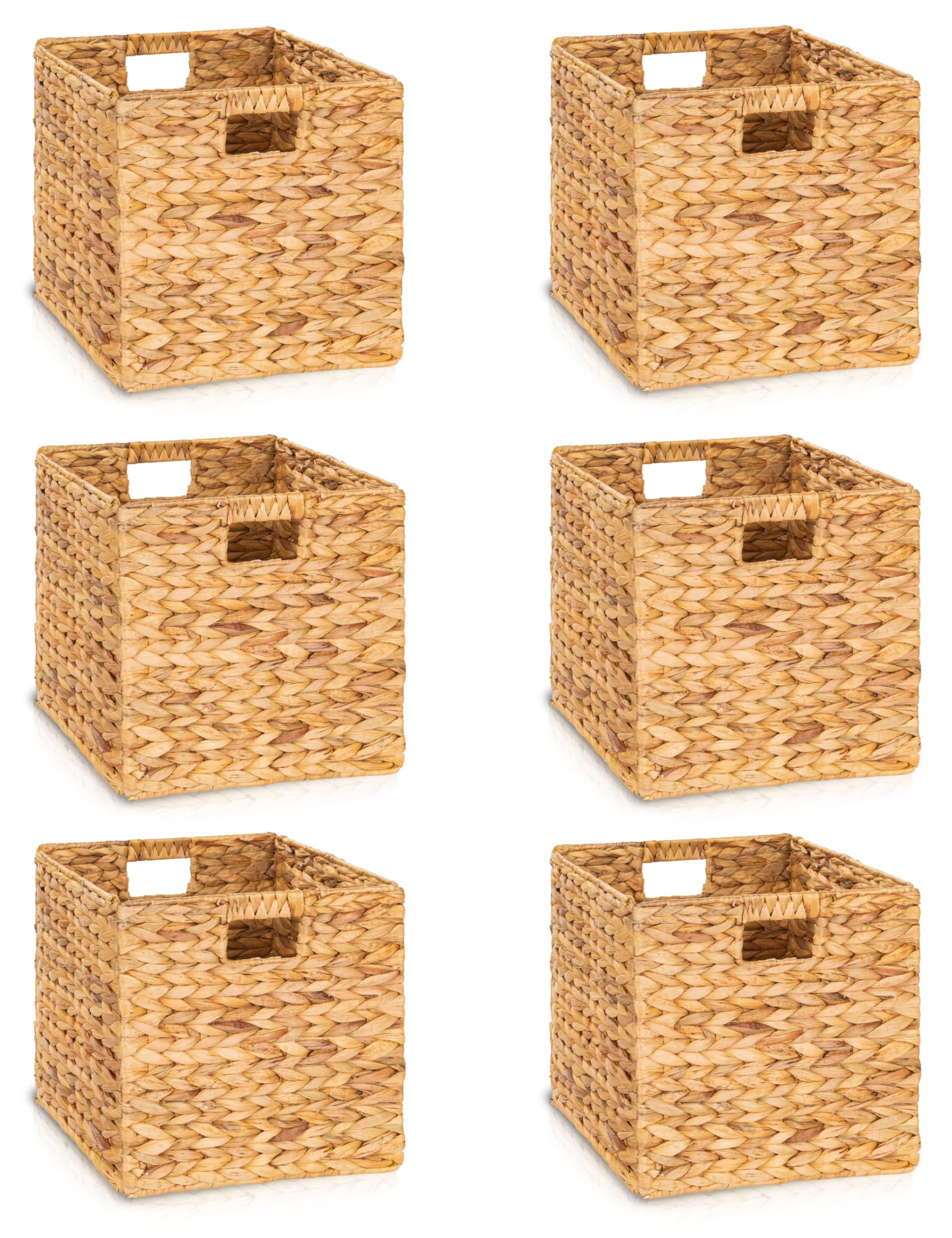 TREVIETDECOR water hyacinth cube basket ideal for closet organization.