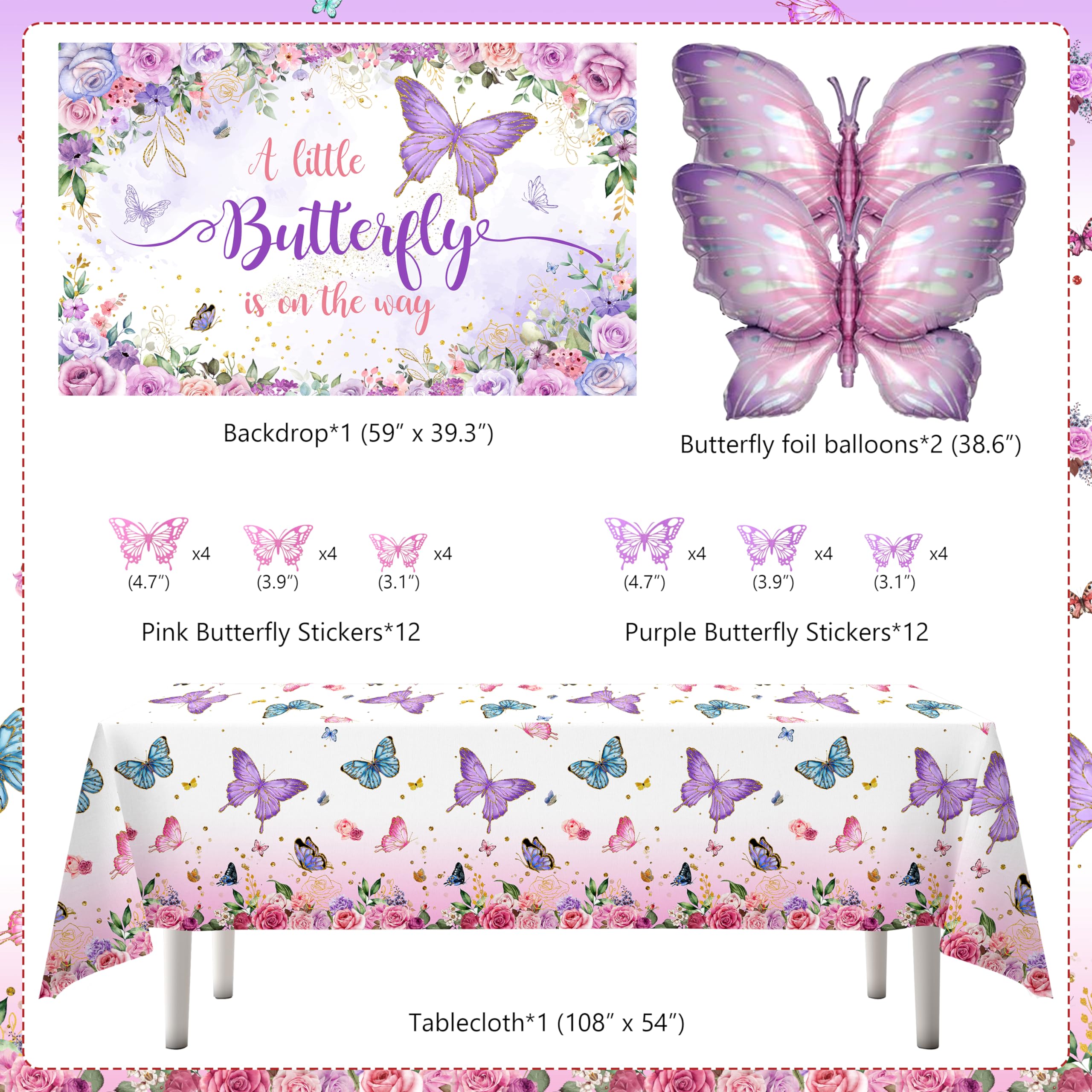 TREWAVE baby girl foil balloon complements pink purple theme