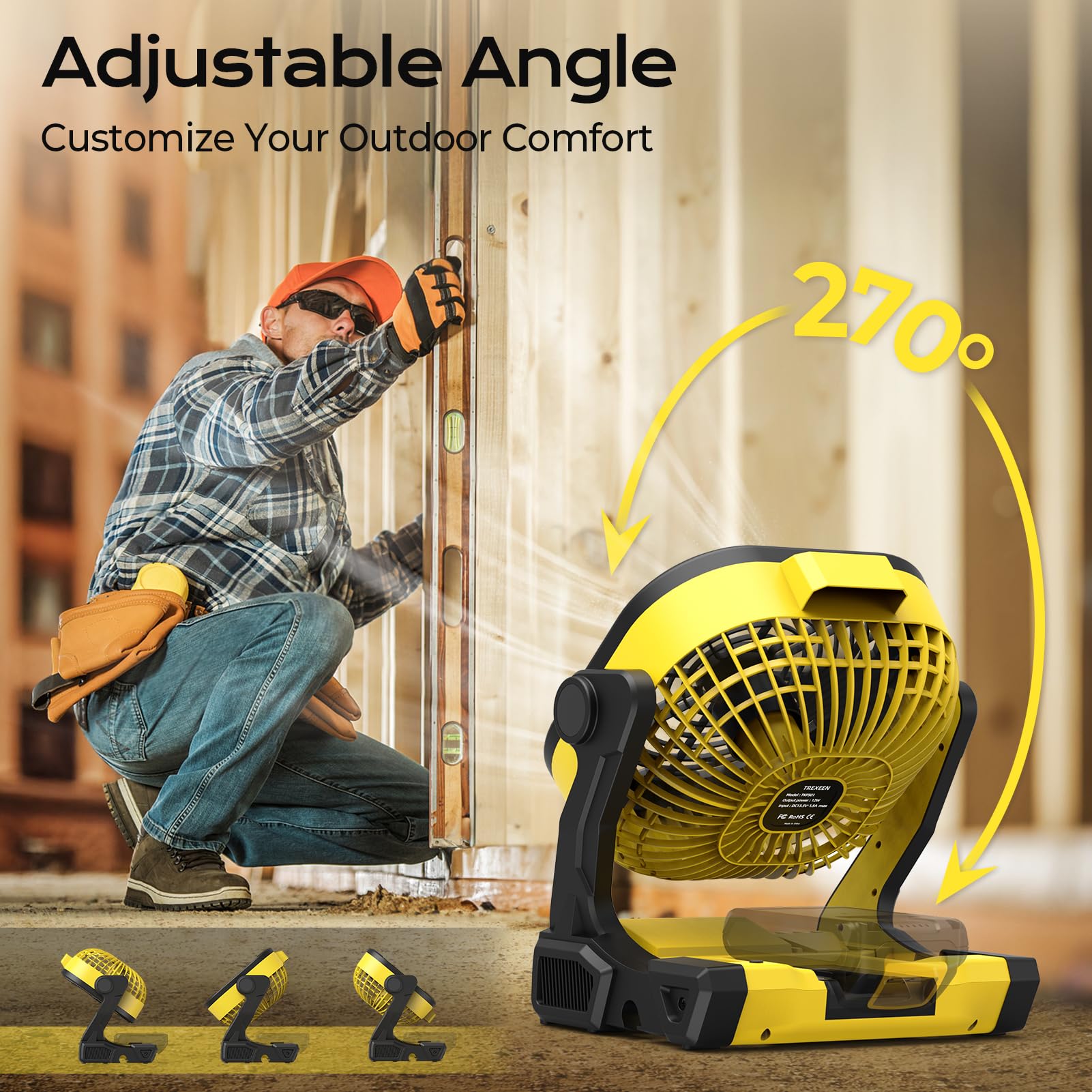 TREXEEN fan with 270-degree angle directs cooling exactly where needed.