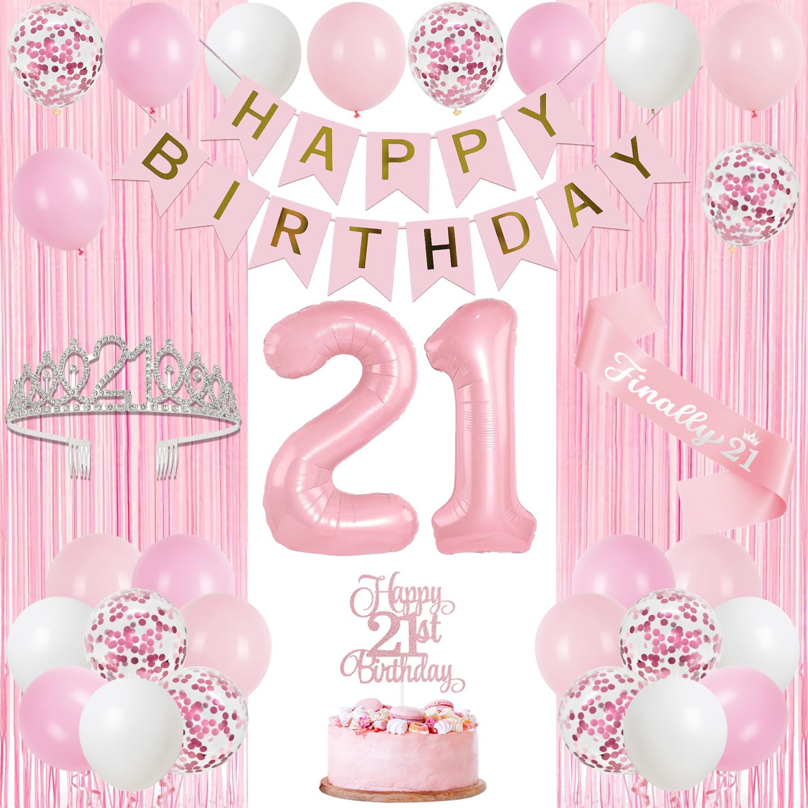 Trgowaul 32 inch pink and white balloons as bold photo backdrop
