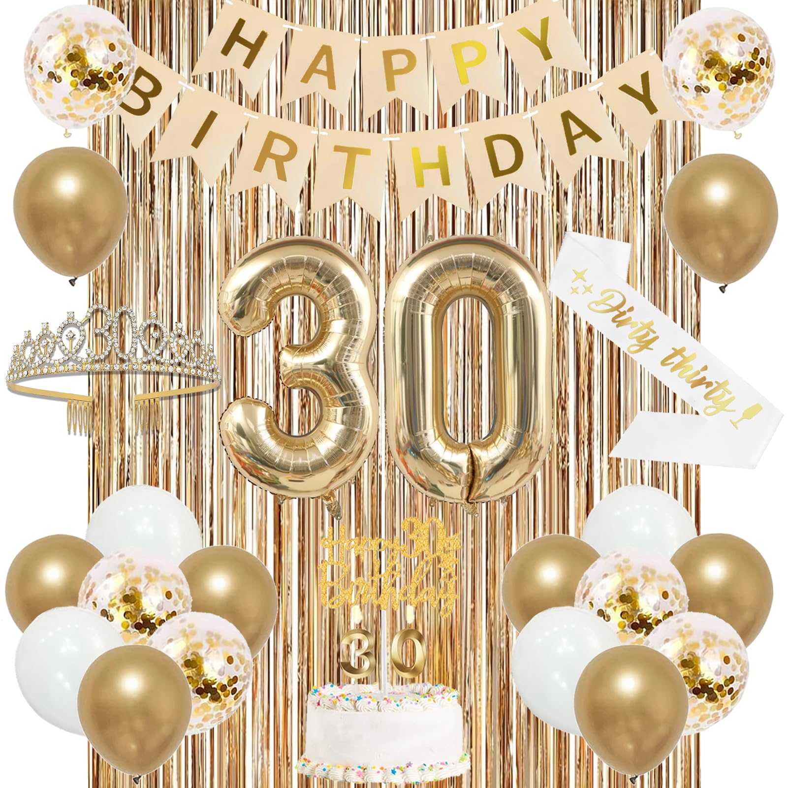 Trgowaul 30th banner with gold accents adds sparkle to celebrations.