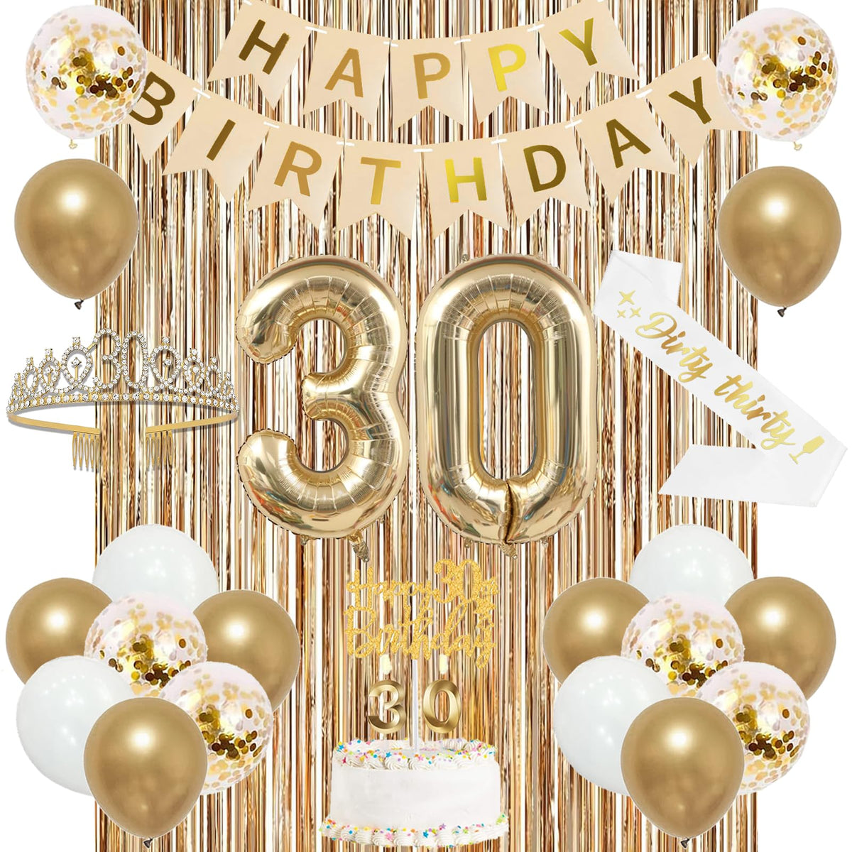 Trgowaul 30th banner with gold accents adds sparkle to celebrations.