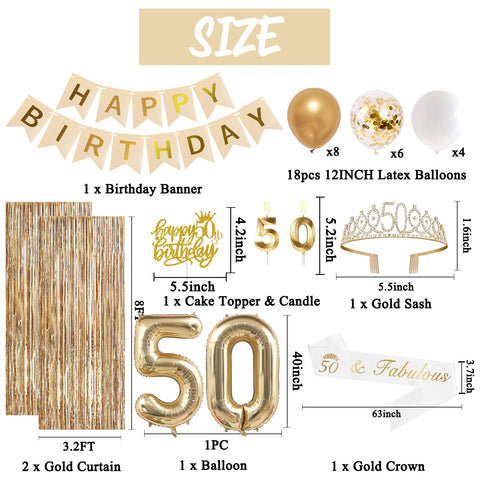 Trgowaul 50th sash gold-foil — glamour accessory for guests.