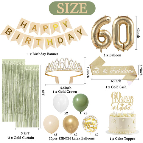 Trgowaul 60th balloon set with gold numerals for festive impact.