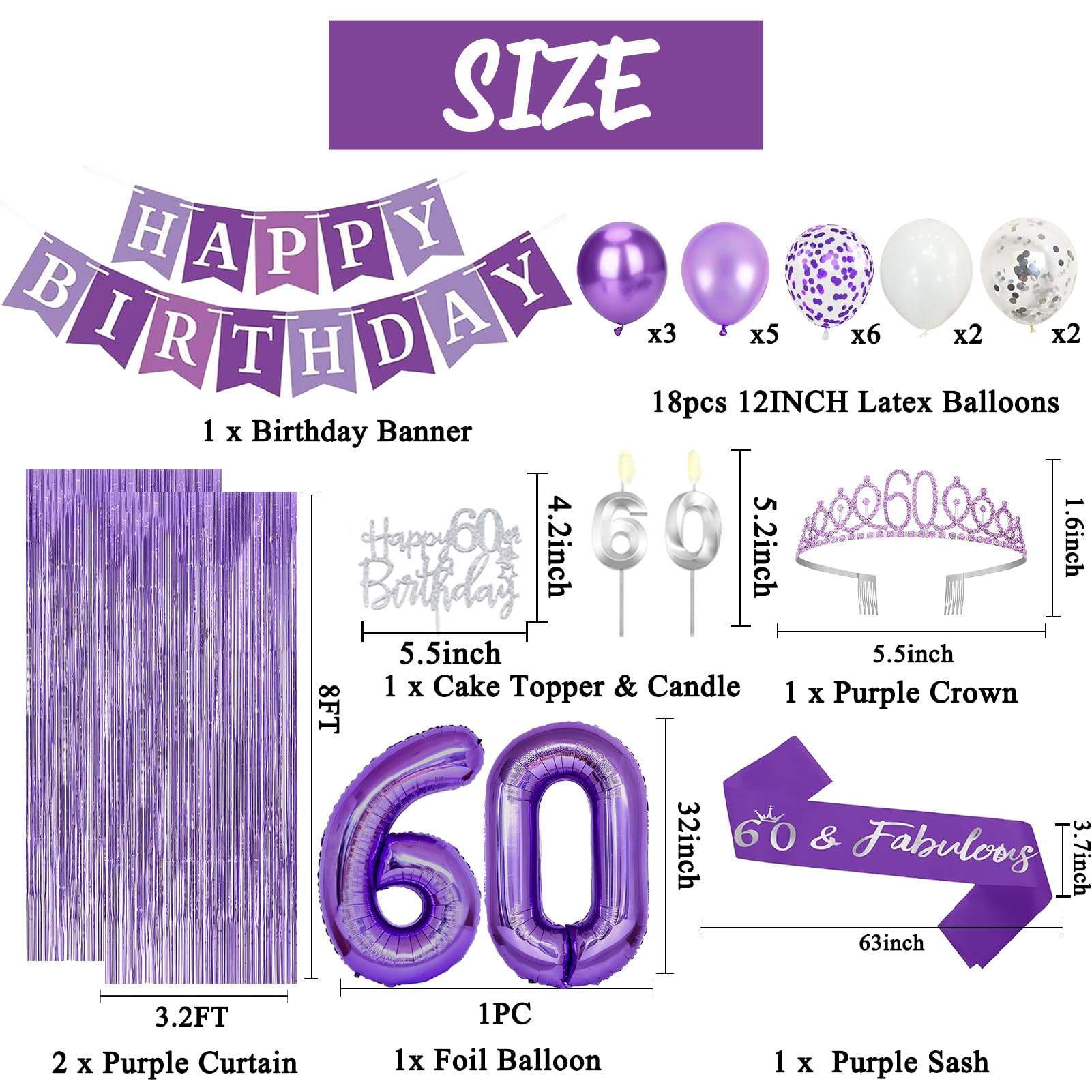 Trgowaul 60th birthday balloon 60 adds a bold milestone accent for cake or photos.