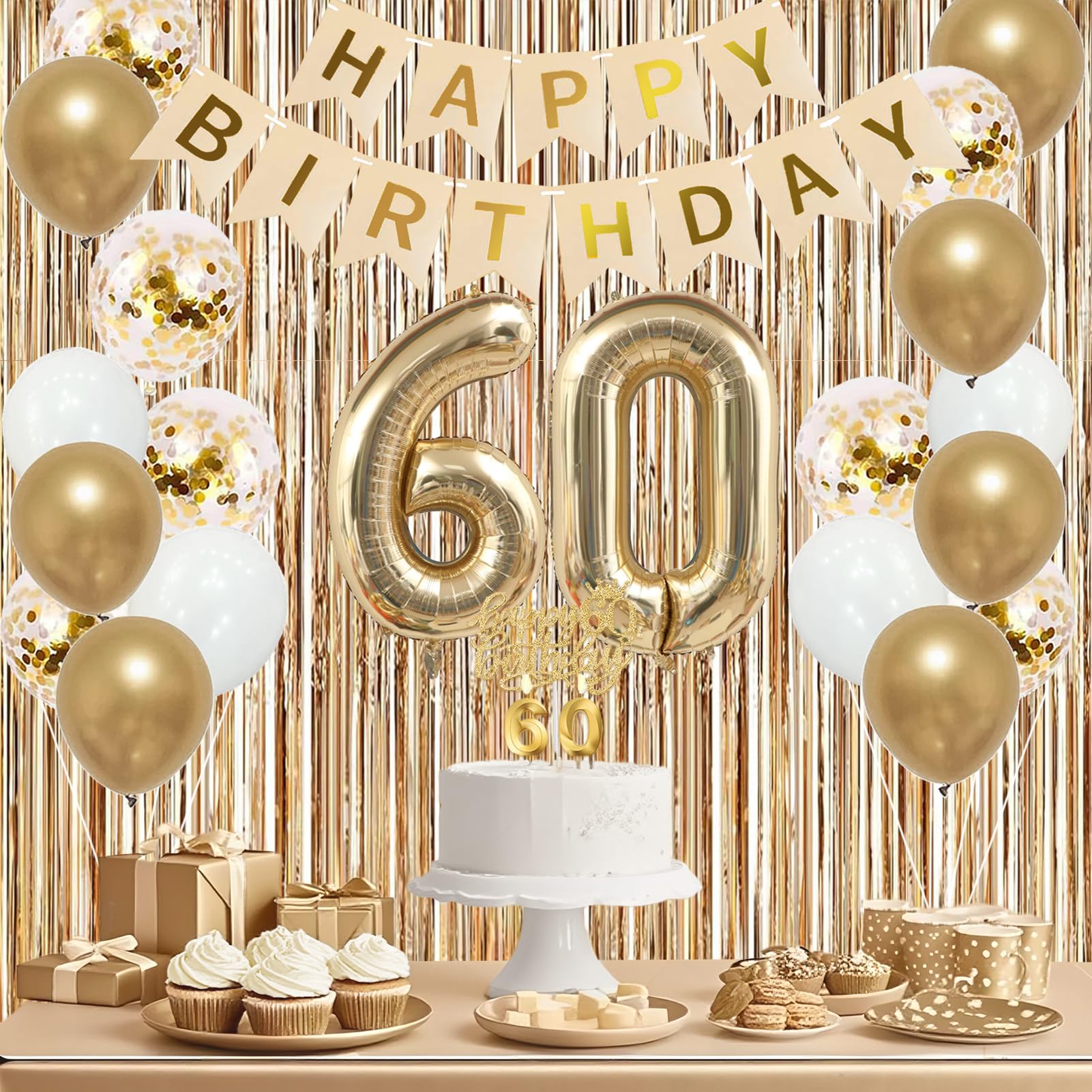 Trgowaul 60th cake candle complements the cake décor with shimmering glow.