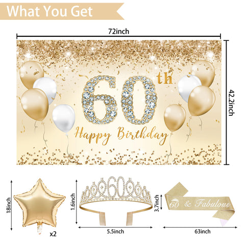 Trgowaul 60th crown embellished with rhinestones for a chic look.