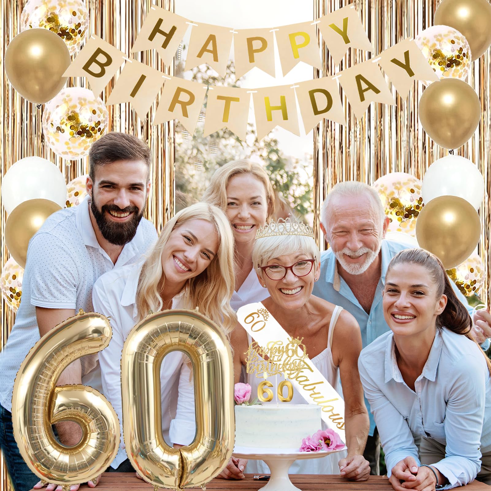 Trgowaul 60th number balloon 6-0 creates a striking milestone display.