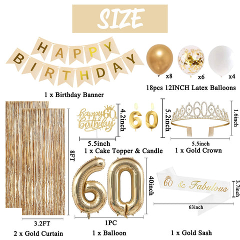 Trgowaul 60th sash glitter gold elevates party outfit with elegant foil lettering.