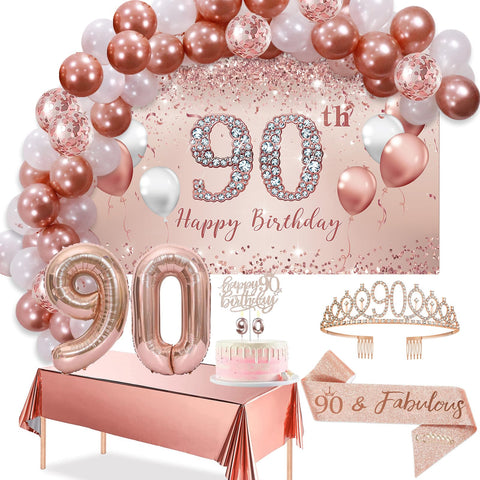 Trgowaul 90th banner in rose gold ready as a photo backdrop