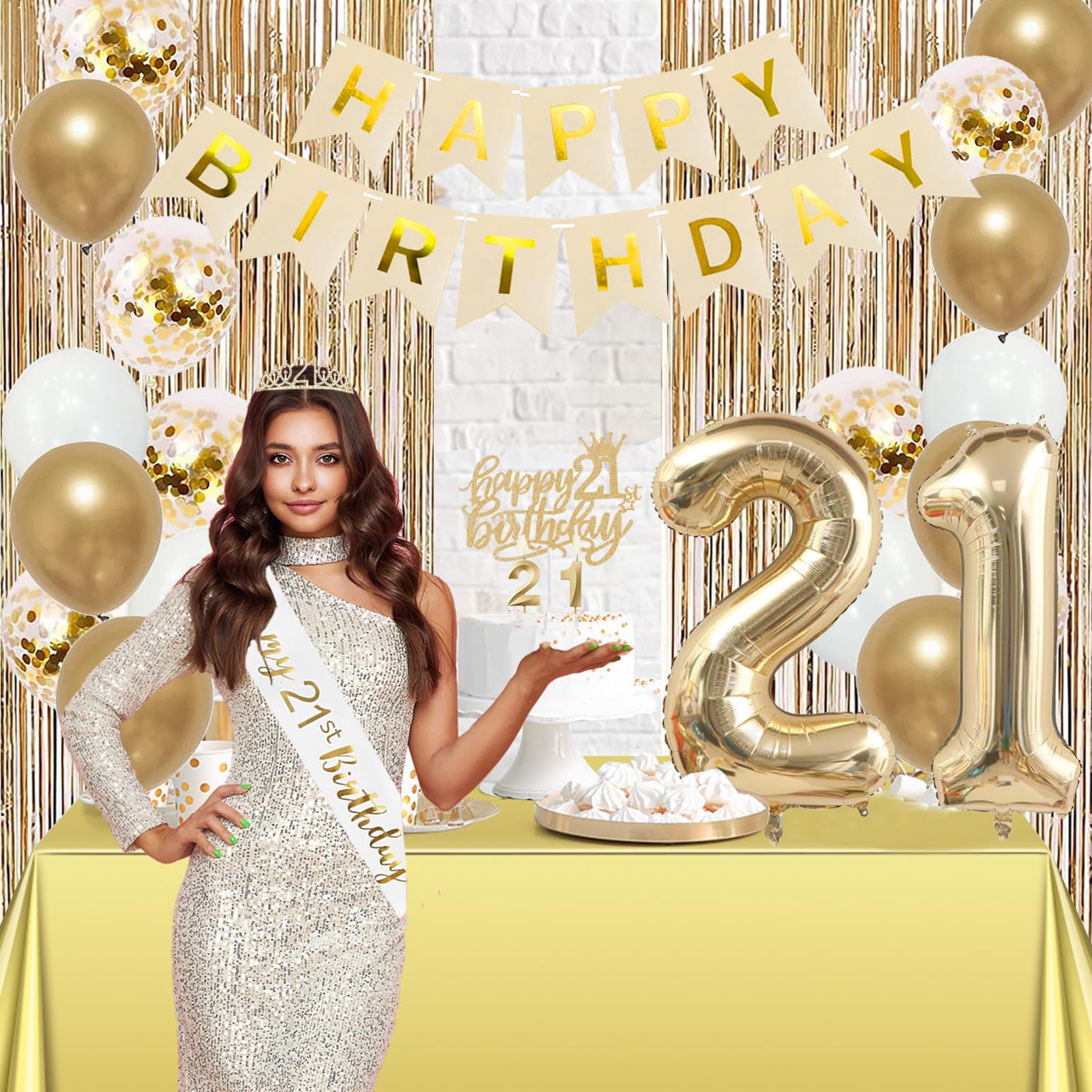 Trgowaul cake candle 21 gold provides a polished cake topper option