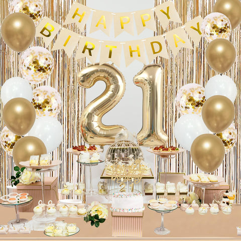 Trgowaul cake topper 21 gold adds a chic cake accent