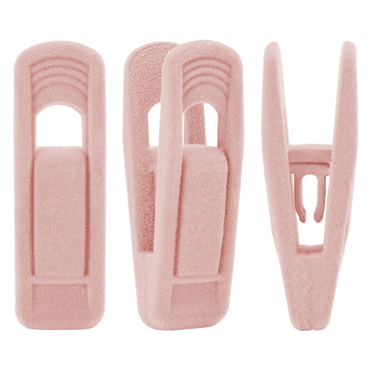 Trgowaul light pink velvet clips closeup showing secure non-slip grip for delicate fabrics.