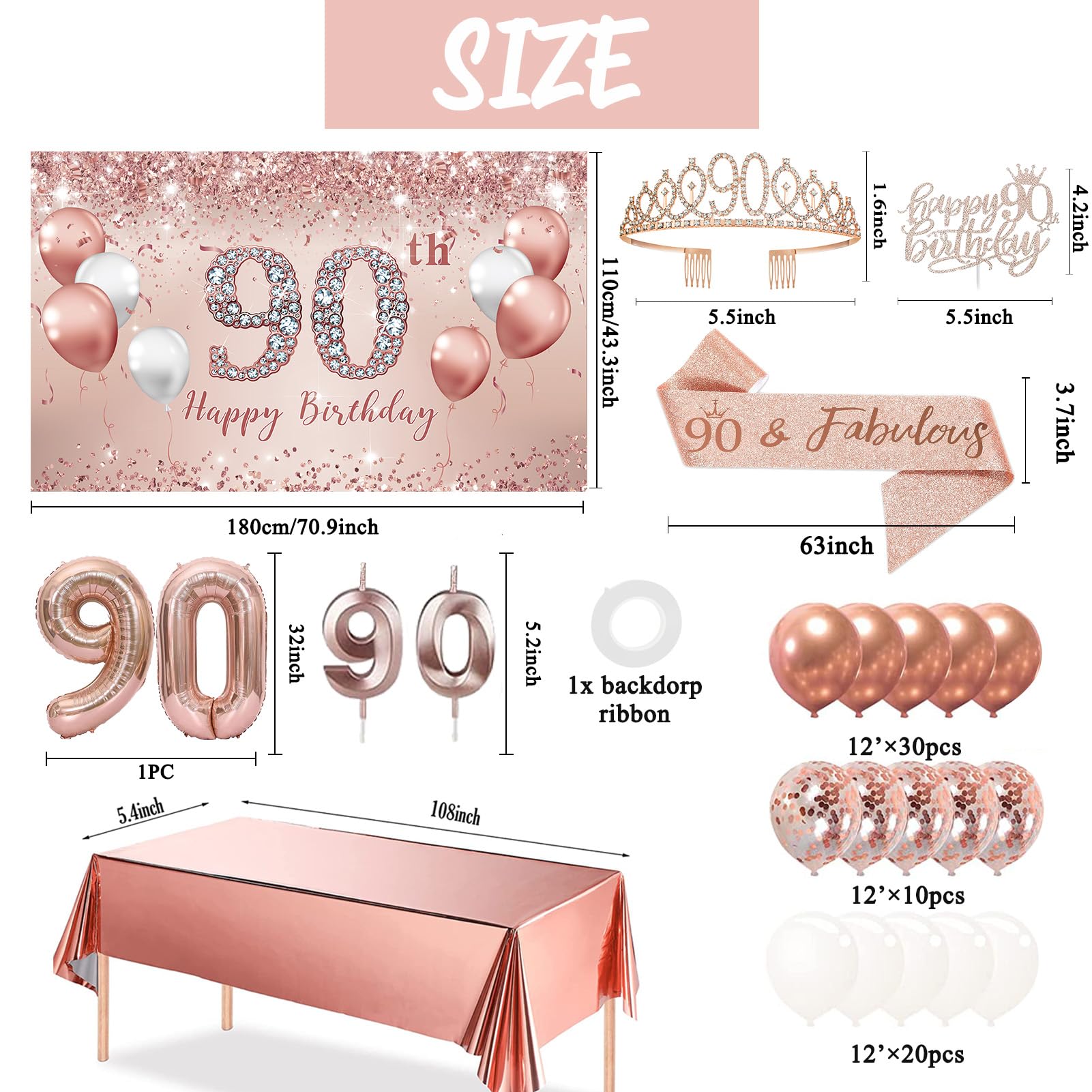 Trgowaul rose gold sash, 63-inch, adds elegant shine