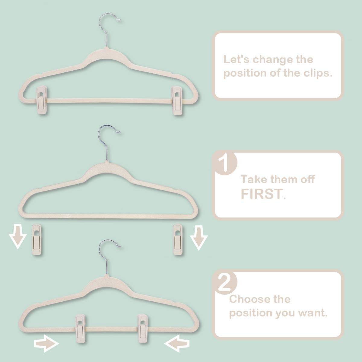 Trgowaul velvet hangers clips skirts grip securely without snagging fabric.