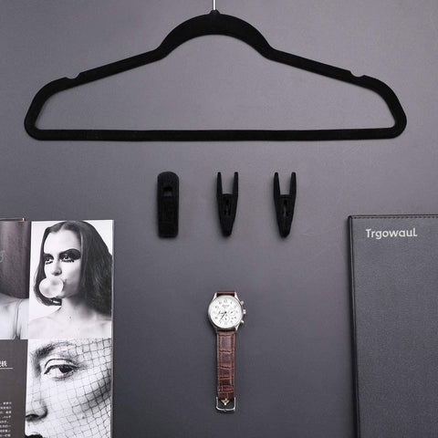 Trgowaul Velvet Hangers Clips strong grip on garments for secure hanging