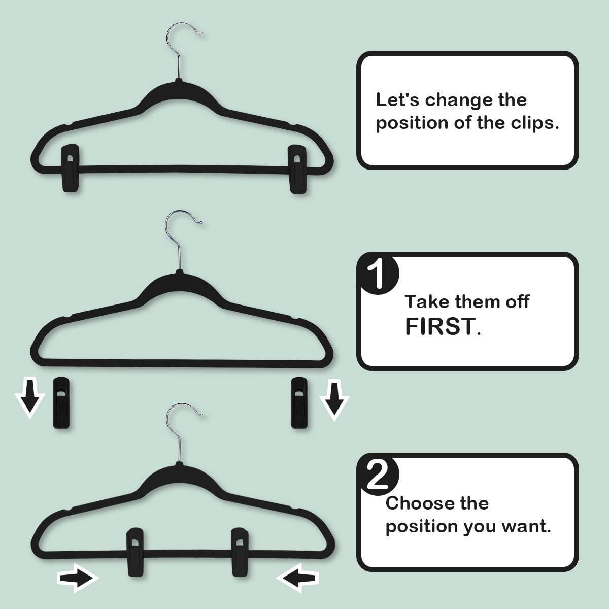 Trgowaul Velvet Hangers Clips velvet finish detail for stylish closets