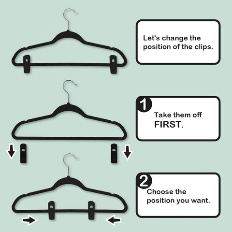 Trgowaul Velvet Hangers Clips velvet finish detail for stylish closets
