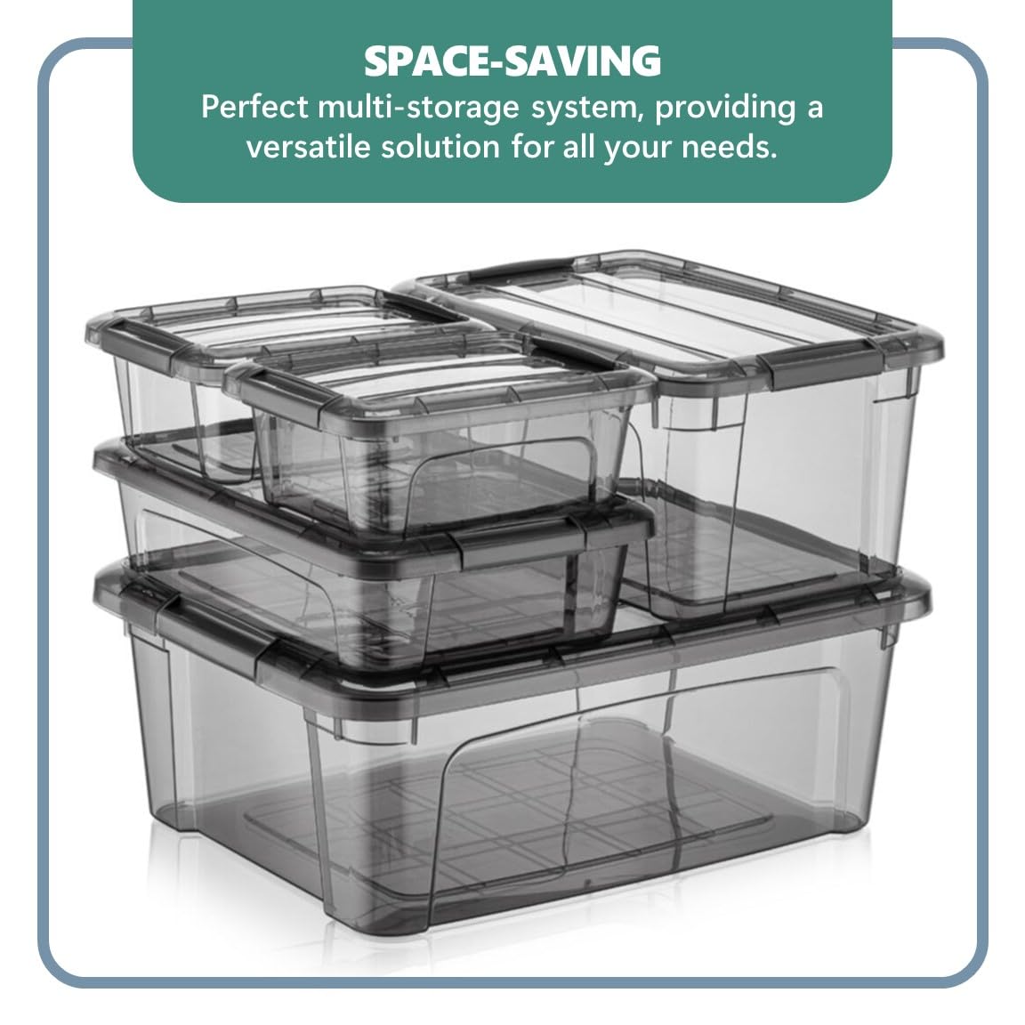 Tribello 12.5-quart bin interior space measured at 14 by 10.5 by 5.5 inches.